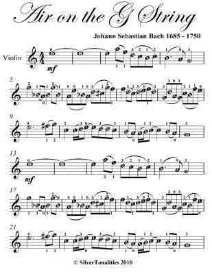 Air on the G String Easy Violin Sheet Music by Johann Sebastian Bach |  Goodreads