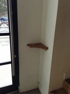 A simple shelf at Toby's Estate in Williamsburg
