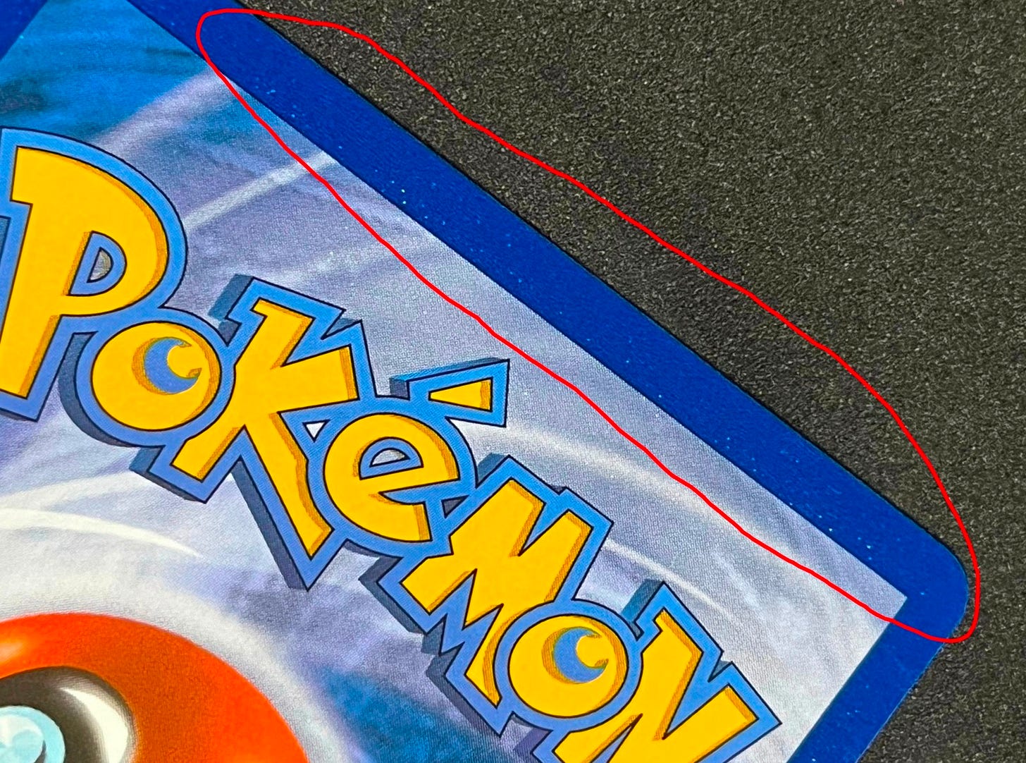 White dots on the back of 2017 Mewtwo GX #78 for PSA grading.