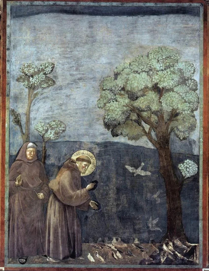 Giotto di Bondone — Saint Francis Preaching to the Birds (c. 1297–1300)