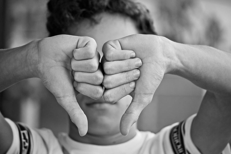 Thumbs Down, Disapprove, Gesture, Attitude, Refuse