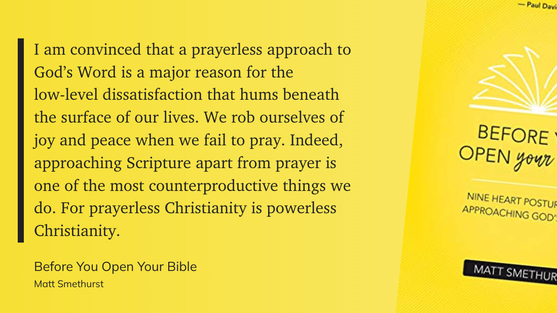 quote from Before you open your bible by matt smethurst