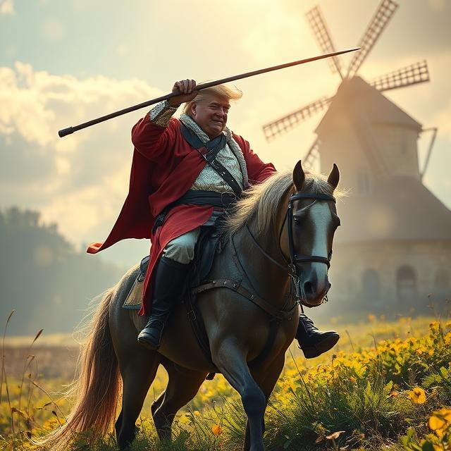 High Quality Trump not unlike Don Quixote Blank Meme Template