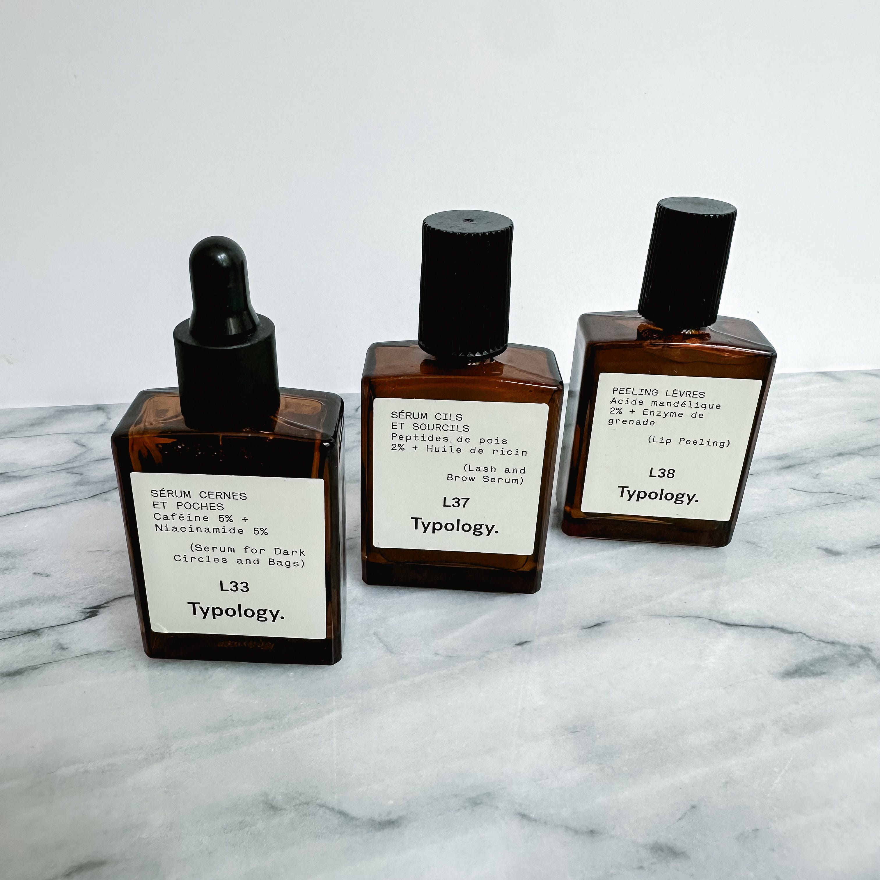 Typology Eye Serum ($33.50), Eyebrow & Eyelash Serum ($35.90