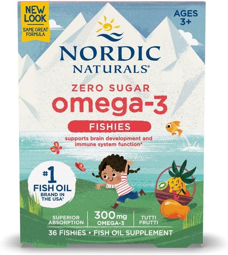 a box of Nordic Naturals Nordic Omega-3 Fishies supplement a box of Nordic Naturals Nordic Omega-3 Fishies supplement