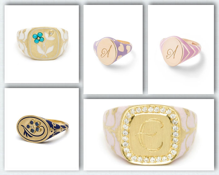 Signet rings from Sofia Kaman and Allison Lou Signet rings from Sofia Kaman and Allison Lou