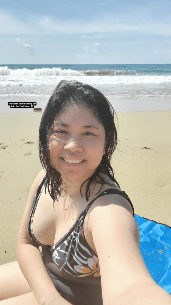 A tourist enjoying the beach in Costa Rica. A tourist enjoying the beach in Costa Rica.