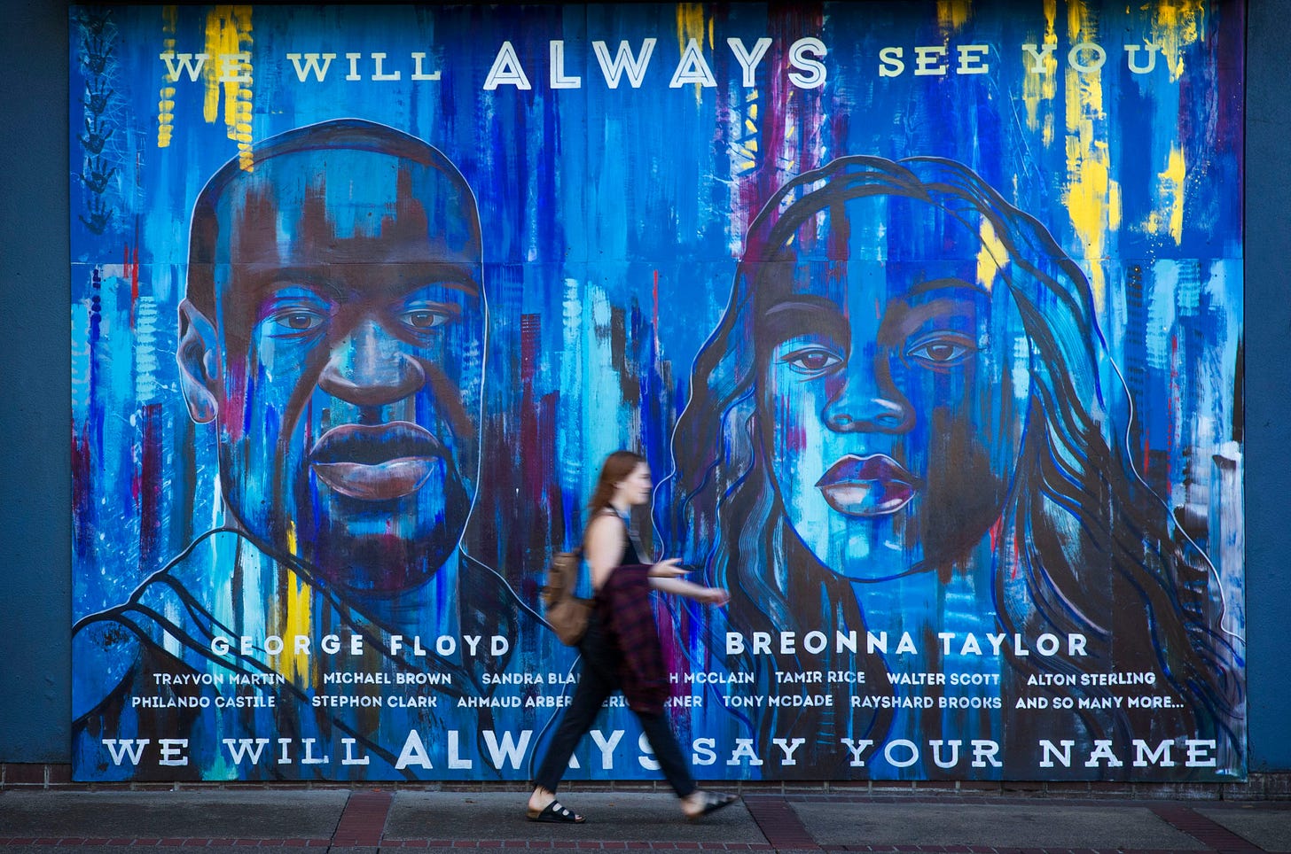 Downtown Eugene mural commemorates George Floyd and Breonna Taylor