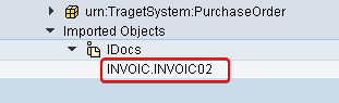 INVOIC message type with INVOIC02 basic type idoc schema imported to ESR from SAP. INVOIC message type with INVOIC02 basic type idoc schema imported to ESR from SAP.