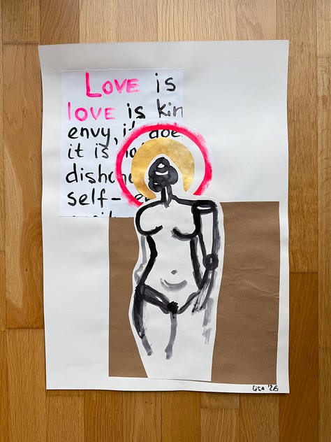 mixed media human figure paintings