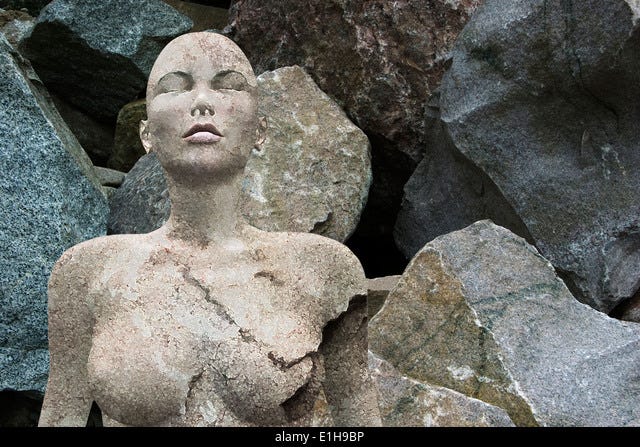 A woman turned into stone (Illustration Stock Photo - Alamy