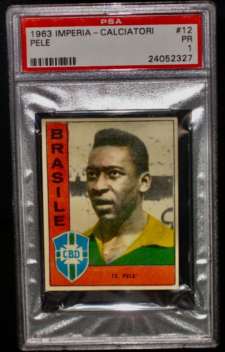 1963 IMPERIA PELE PSA 1 PR CALCIATORI SOCCER CARD #12 VINTAGE BRASILE !! - Picture 1 of 3