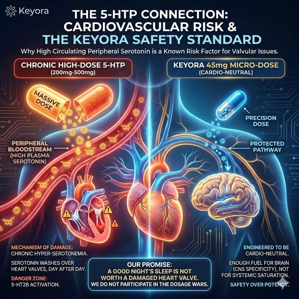 Chronic Hyper-Serotonemia from megadoses triggers 5-HT2B activation, while the Cardio-Neutral 45mg Micro-Dose preserves valve integrity and Neurological Sovereignty. Chronic Hyper-Serotonemia from megadoses triggers 5-HT2B activation, while the Cardio-Neutral 45mg Micro-Dose preserves valve integrity and Neurological Sovereignty.