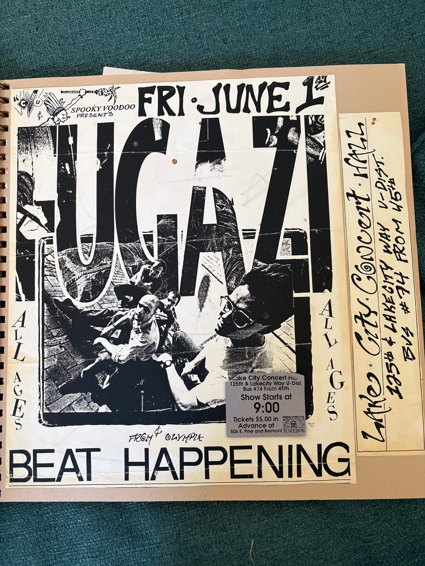 fugazi beat happening concert flyer fugazi beat happening concert flyer