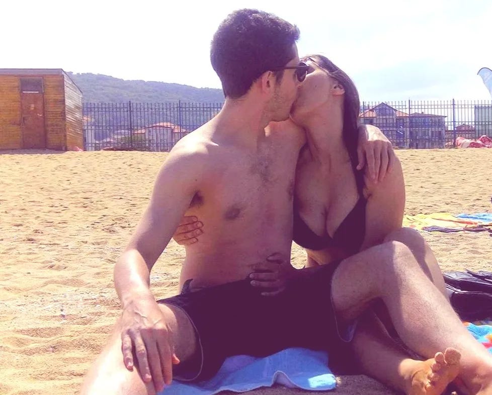 My lady and I on vacation. Sexual self-control FOR THE WIN Kissing