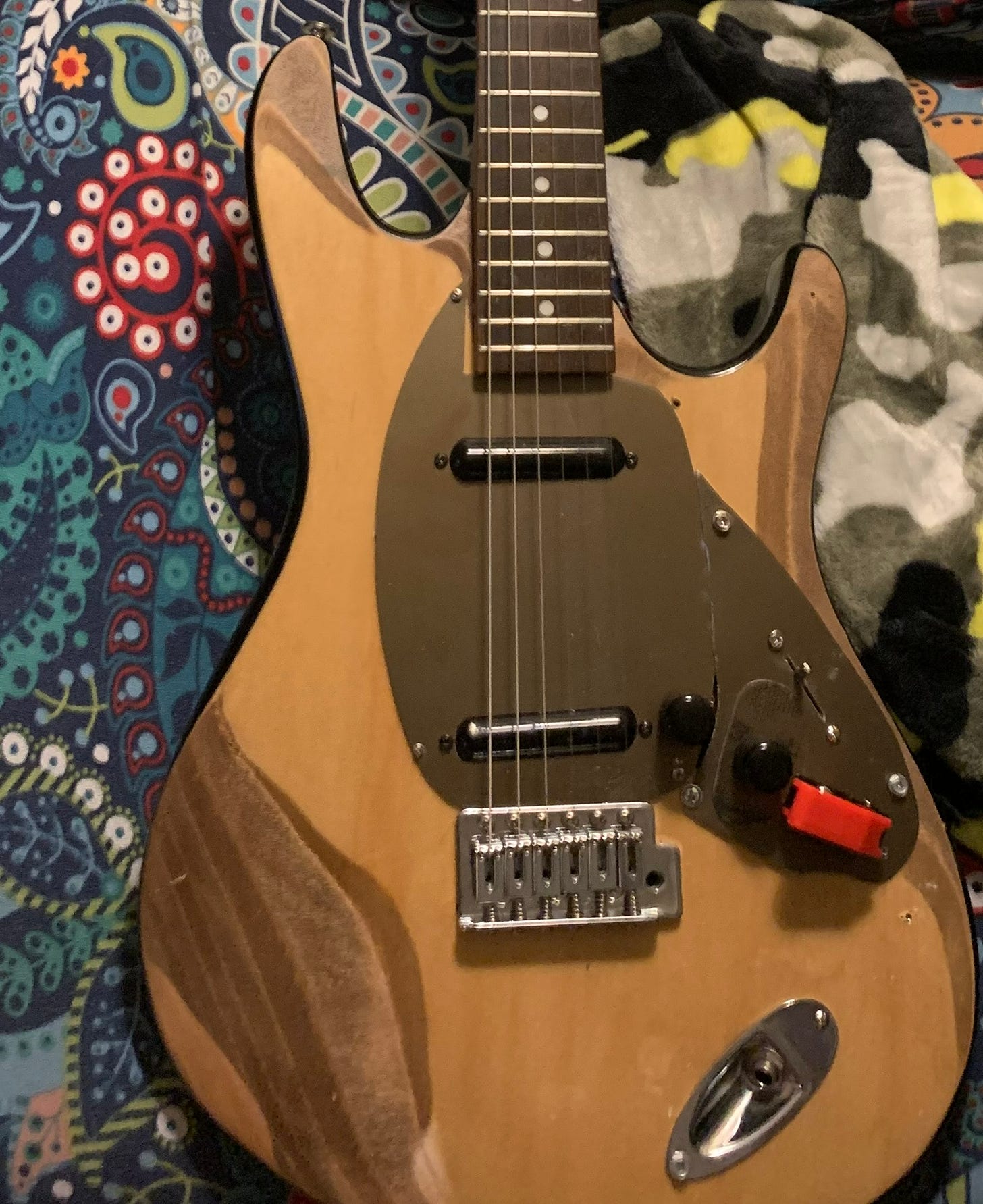 Guitar on Vibrant Background