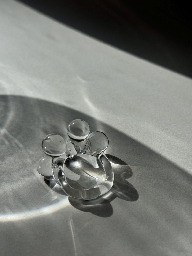 Big bubble - Clear statement Glass Ring - Unique minimalist Jewelry, Artisan Handmade Gift, Perfect Present for Holidays and Birthdays image 1 Big bubble - Clear statement Glass Ring - Unique minimalist Jewelry, Artisan Handmade Gift, Perfect Present for Holidays and Birthdays image 1