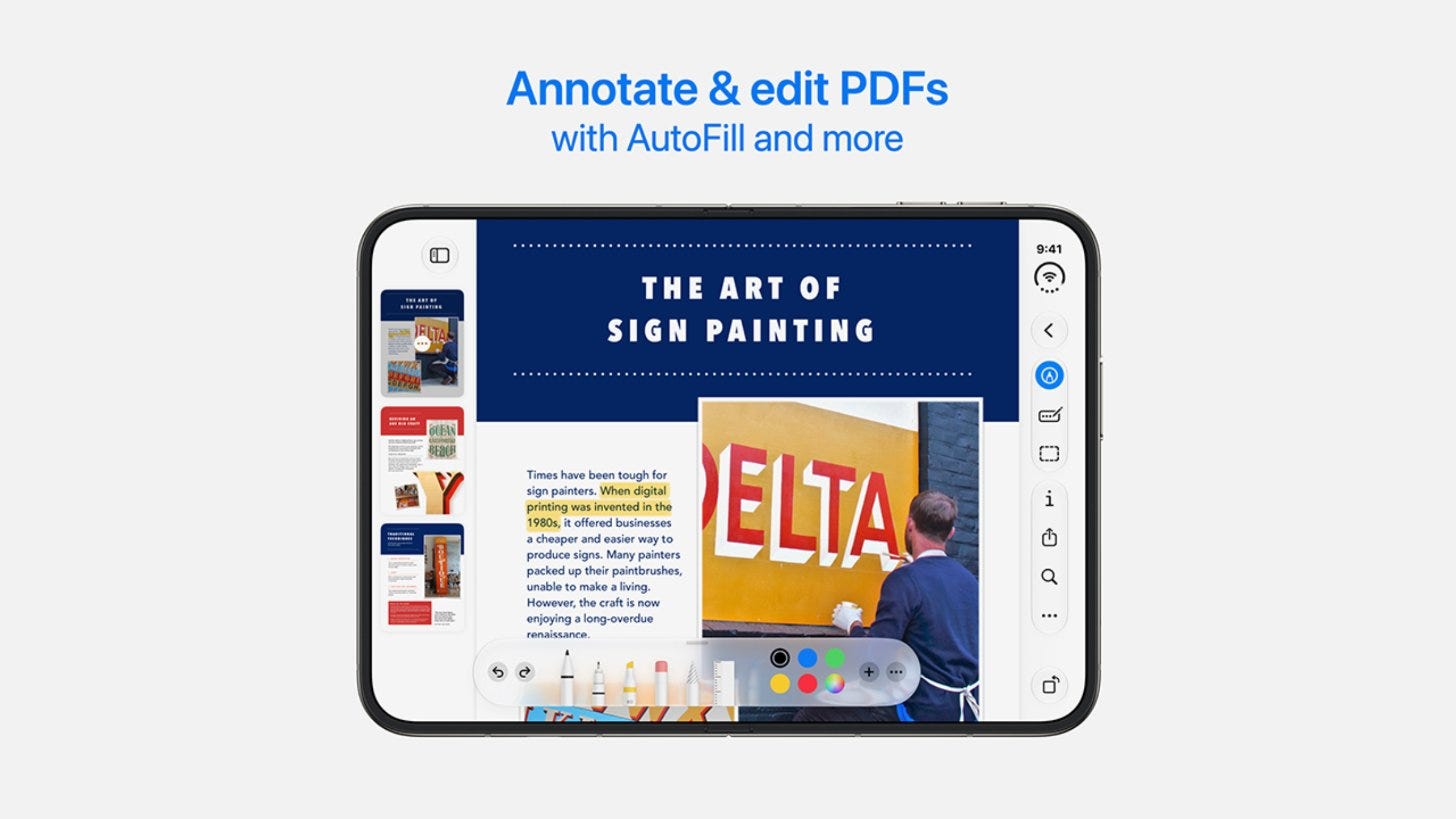 Preview on the open Duo with a markup palette