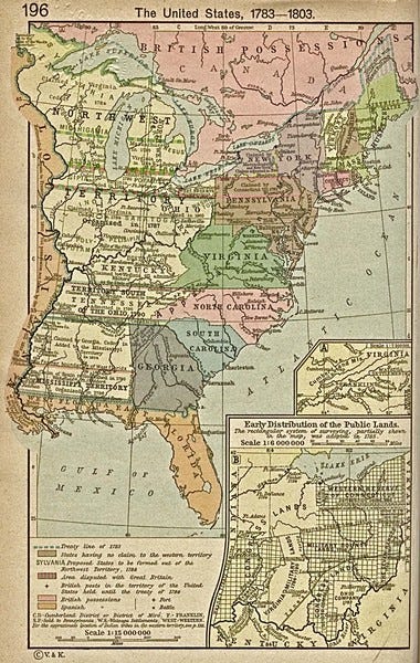 The United States - 1783-1803 Historical Map - United States • mappery
