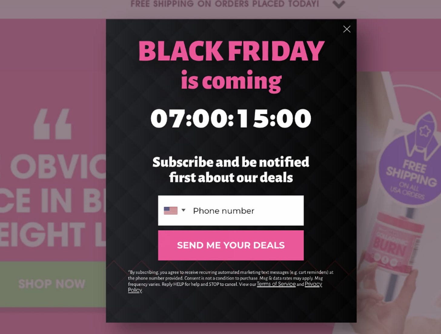 Pop-up collecte lead SMS Pop-up collecte lead SMS