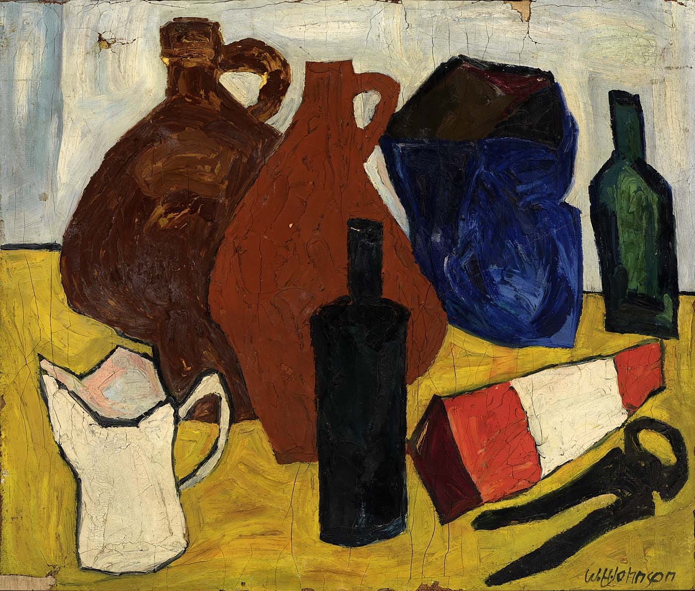 Still Life – Bottles, Jugs, Pitcher (1938) by William H. Johnson – Artchive