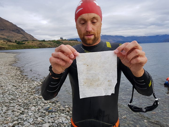 Lake snow on swimmers | Ruby Fresh Open Water Swimming