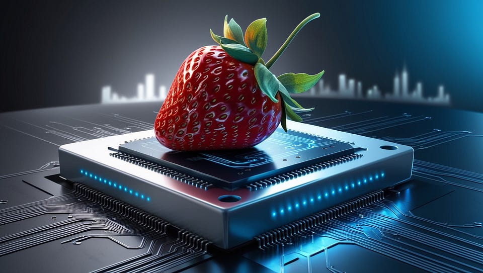 Newsletter artwork for “🍓 OpenAI Unveils o1, Apple Intelligence Is Coming, and Sora's Competitor by Adobe”
