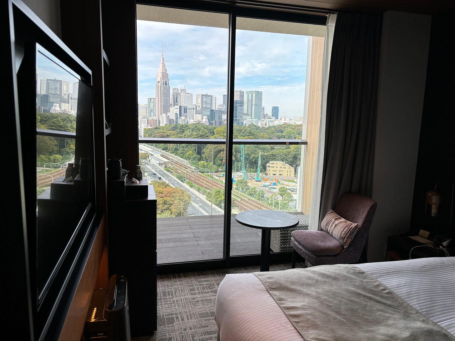 Room and balcony at the Tokyo Mitsui Garden Hotel