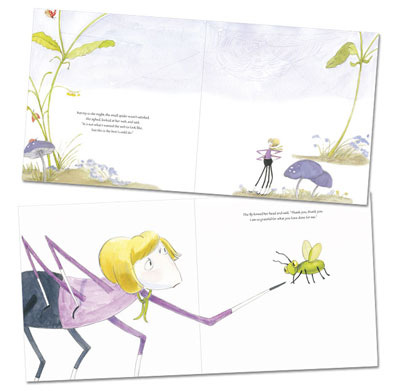 Design a children's picture book using 2-page spreads with a white background. Design a children's picture book using 2-page spreads with a white background.