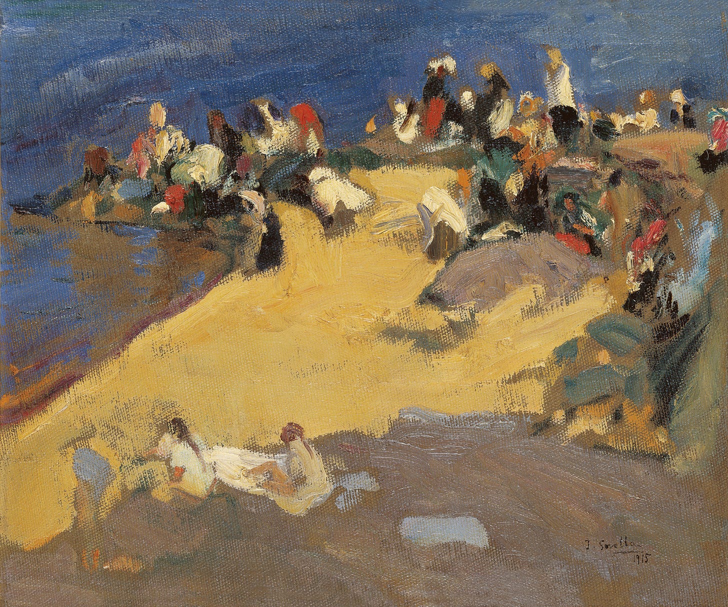 Quatro intitulado Lavanderas de Galicia, do pintor espanhol Joaquín Sorolla, datado de 1915. A partir do estilo impressionista, ele retrata um grupo de mulheres lavadeiras à beira de um curso d'água.