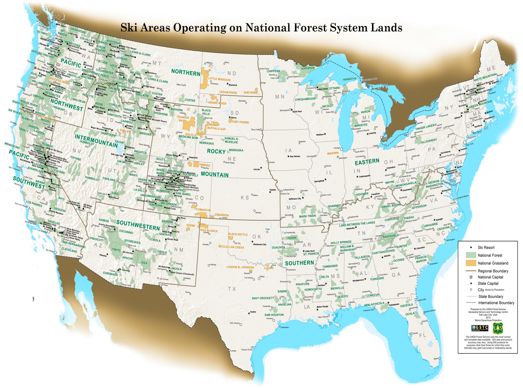 A Complete List of Ski Areas on United States Forest Service Land