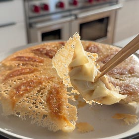 Gyoza with a Crispy Dumpling Skirt