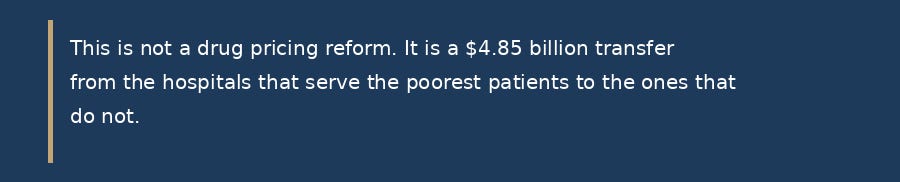 The stakes of the 340B cut, in plain terms.