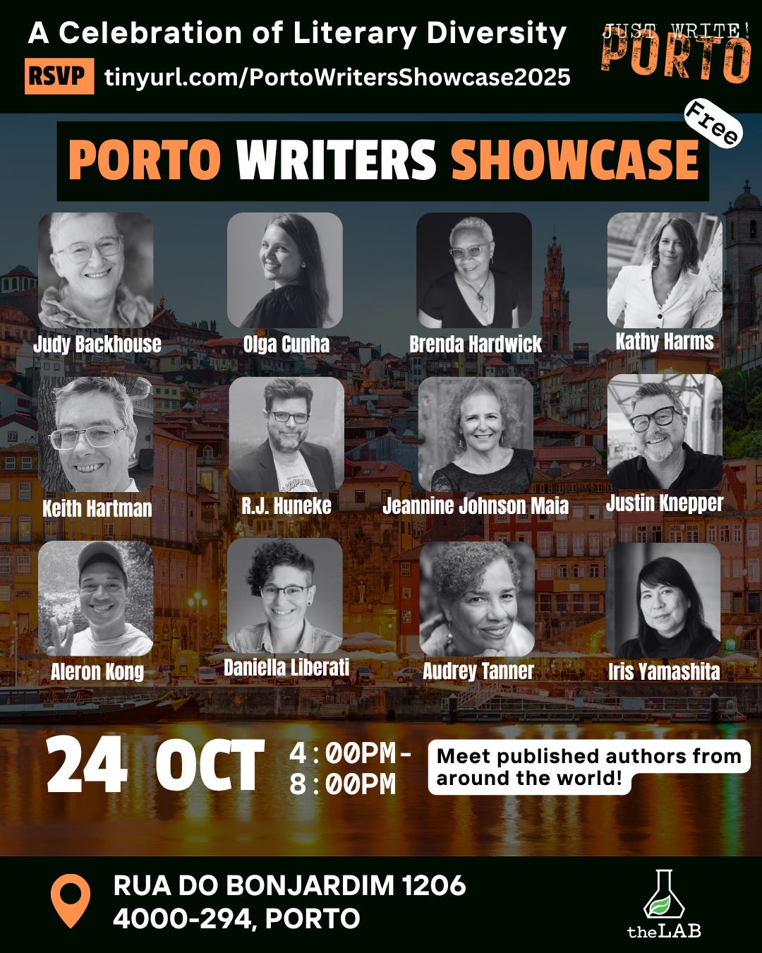 Porto Writers Showcase 2025, porto, bookplate, ants waking, rj huneke book tour