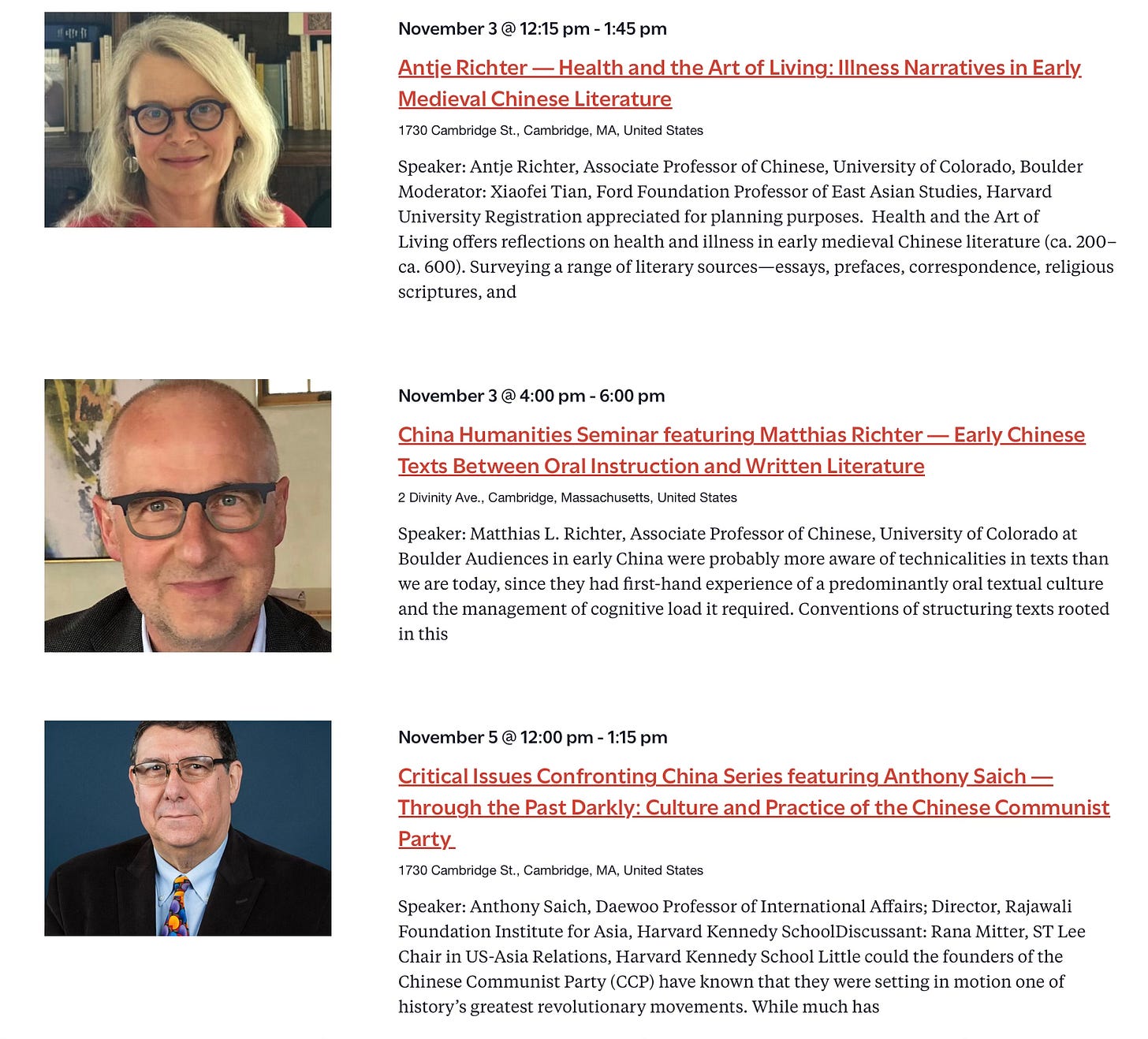 哈佛大学费正清研究中心| Critical Issues Confronting China中国大问题系列讲座已经开始