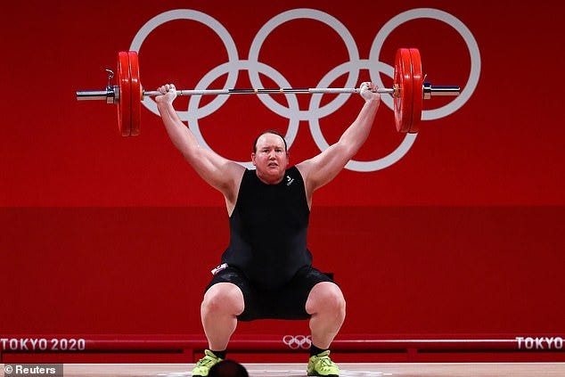 A ban on transgender women in Olympic sports is edging closer and is expected to be in place for the LA Games in 2028 (pictured - transgender athlete Laurel Hubbard of New Zealand)