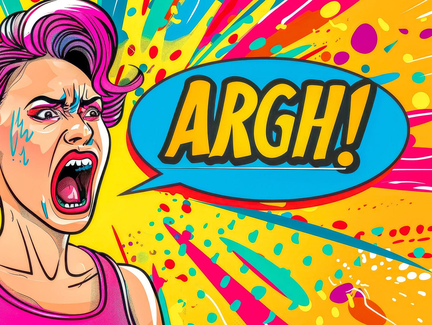 Comic book like woman yelling “Argh!” Comic book like woman yelling “Argh!”
