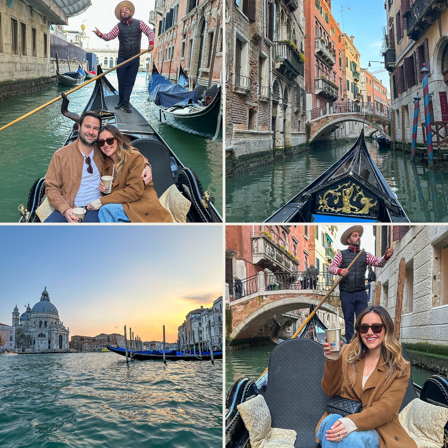 this is a picture of a canal gondola ride in the best venice travel guide for italy