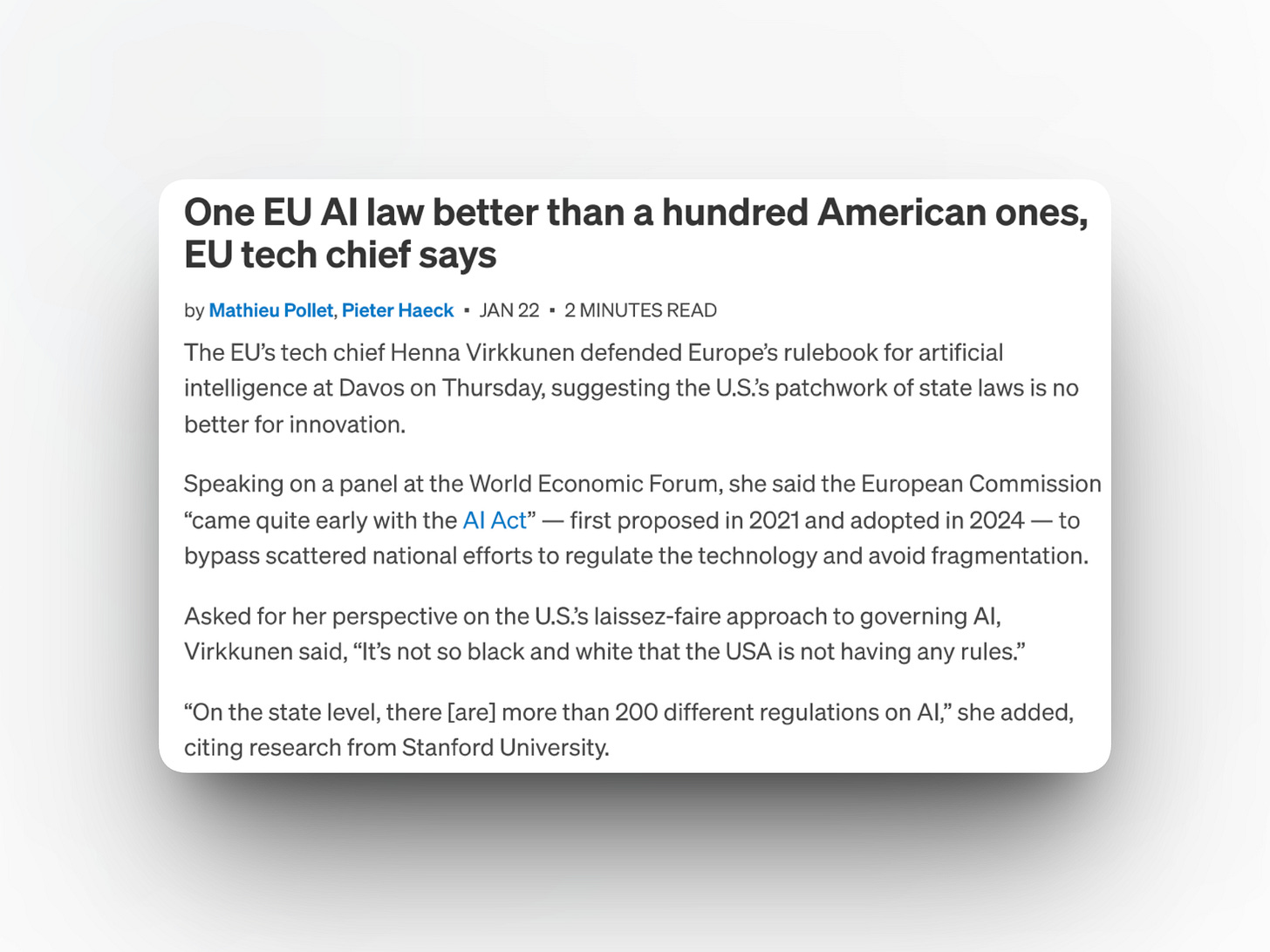 The EU AI Act Newsletter #95: One Law or a Hundred?