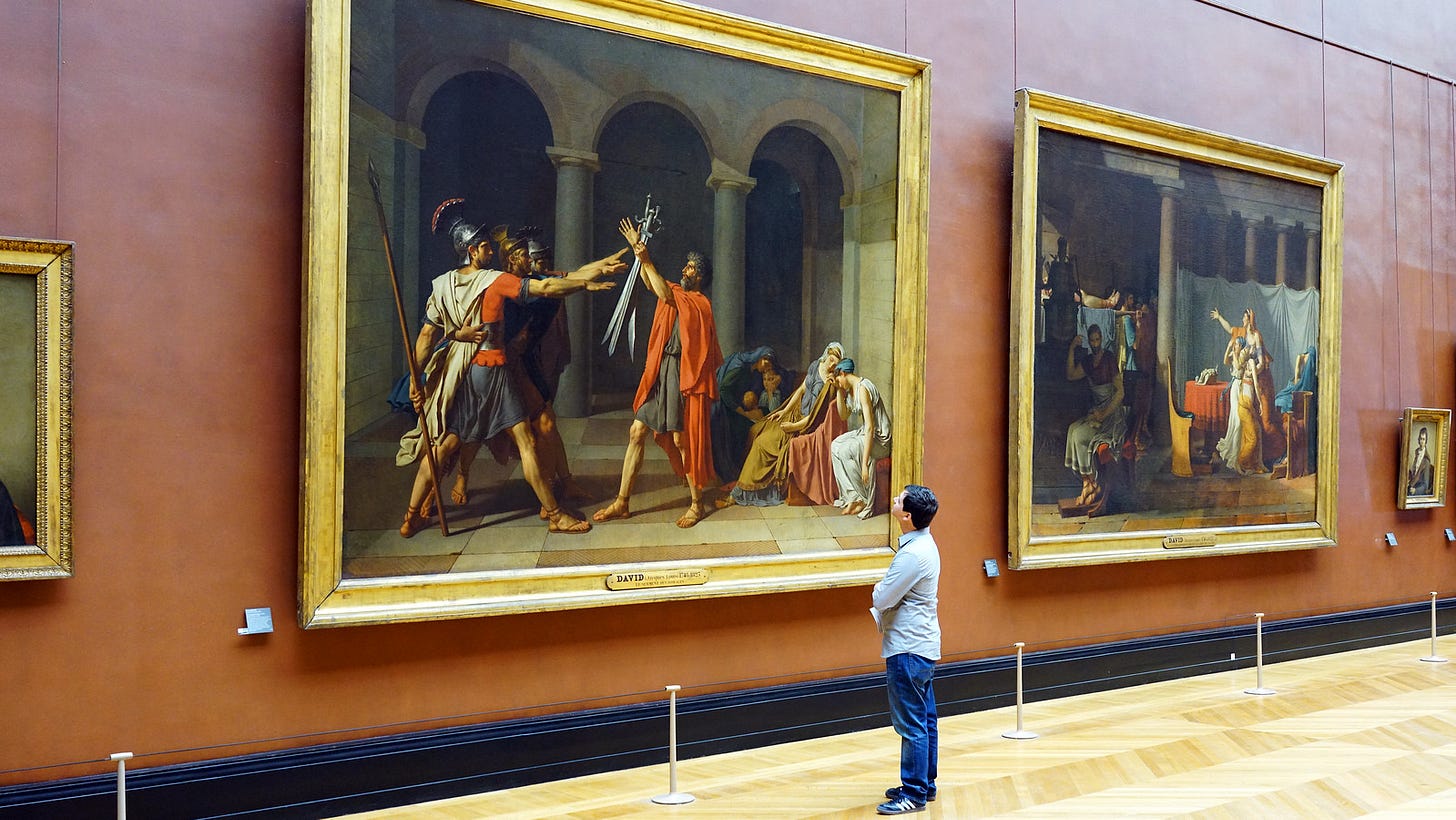 Viewer before David's Oath of the Horatii | Jacques-Louis Da… | Flickr