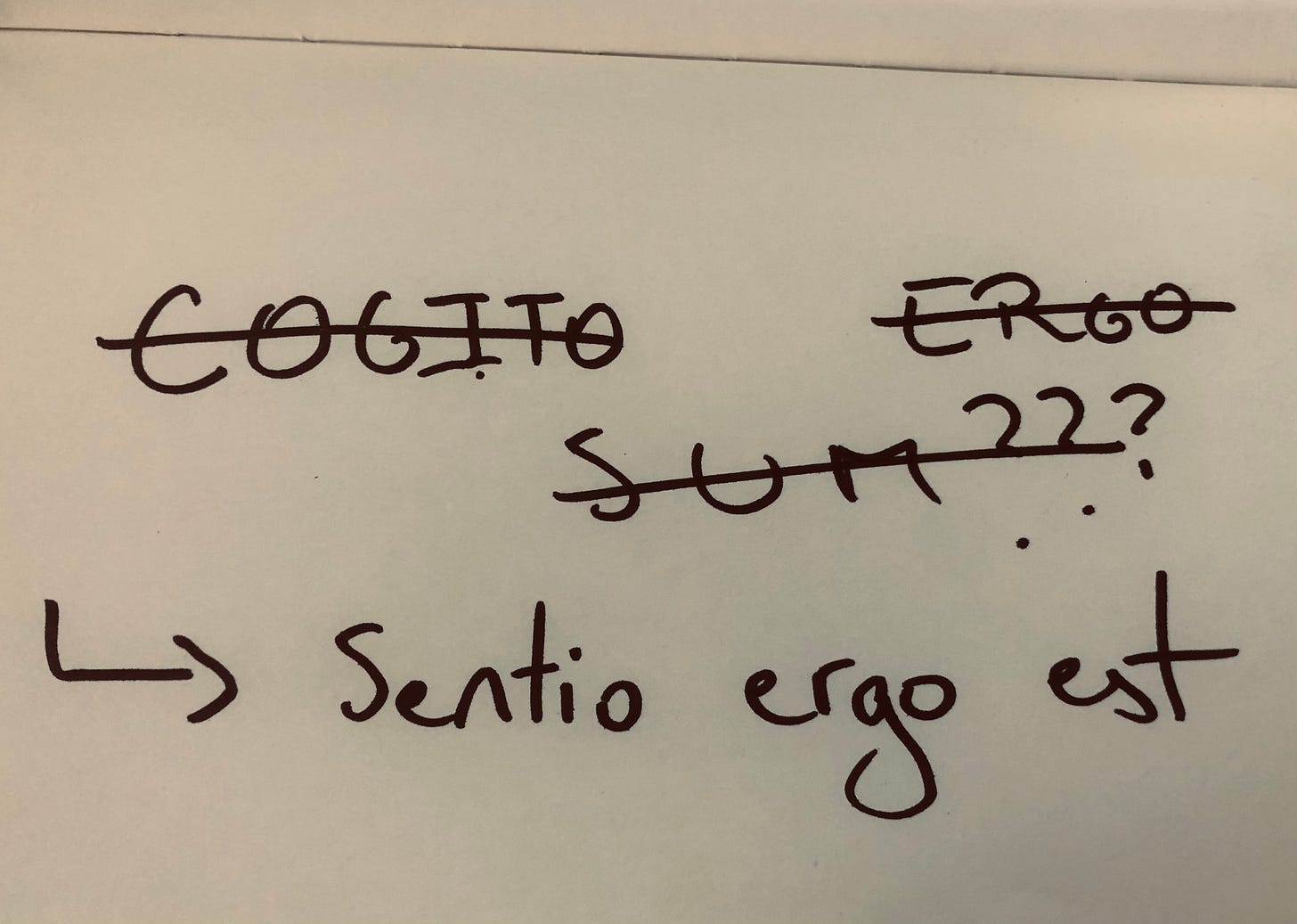 Sentio ergo est
