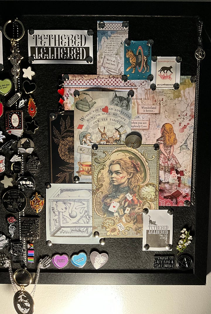 Photos of my notebook and noticeboard