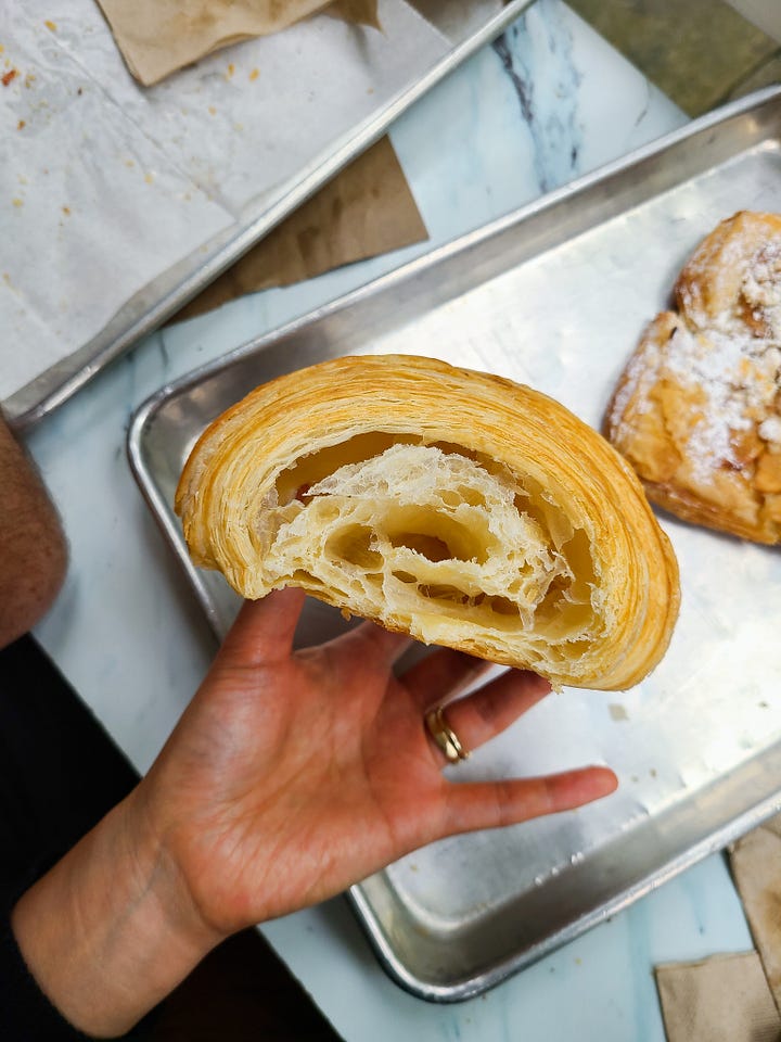Sunflour Baking Company butter croissant and apple crumb croissant