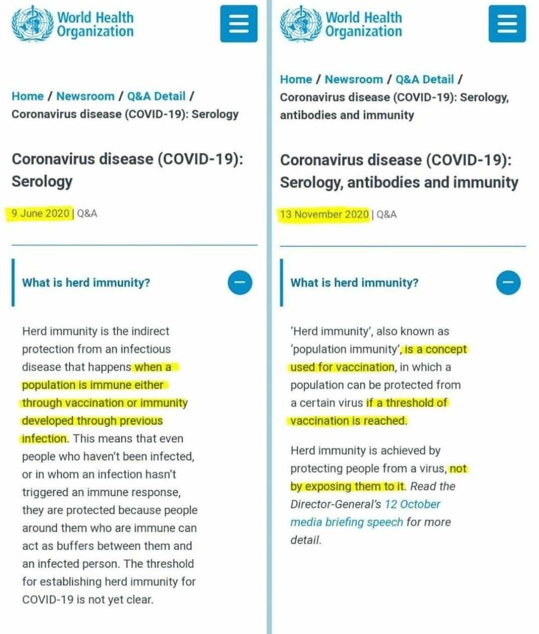 WHO silently changes the definition of herd immunity — Rudd-O.com