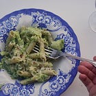 Broccoli pasta with garlic, olive oil, and chile