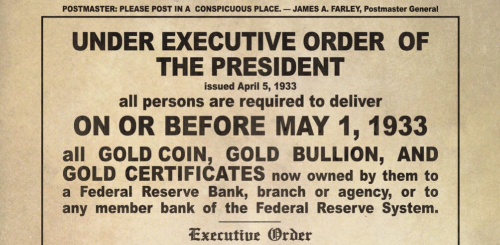 Confiscation of Gold in 1933: Behind the Scenes of a Dispossession |  GoldBroker.com