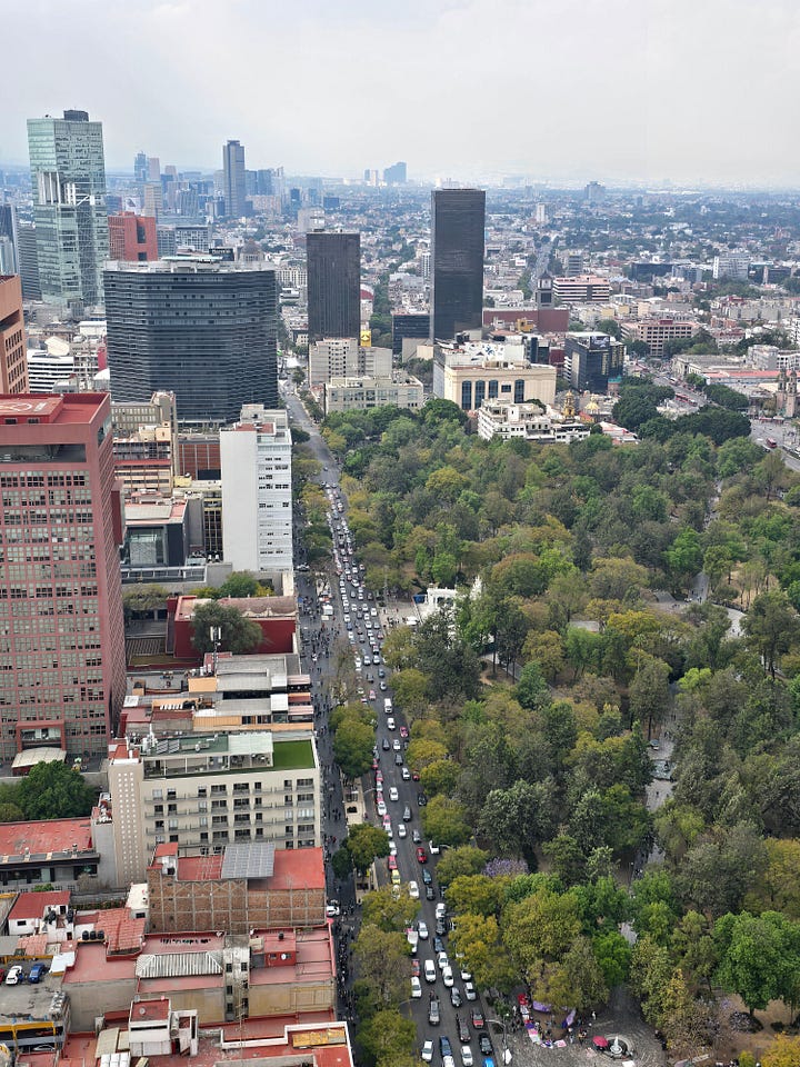 Views of Bellas Artes and Mexico City from the Latin American Tower
