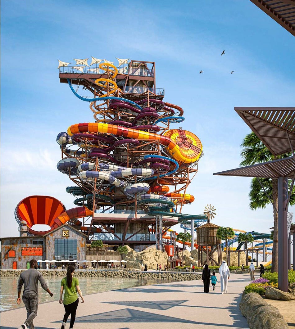 Icon Tower at Meryal water park in Qatar