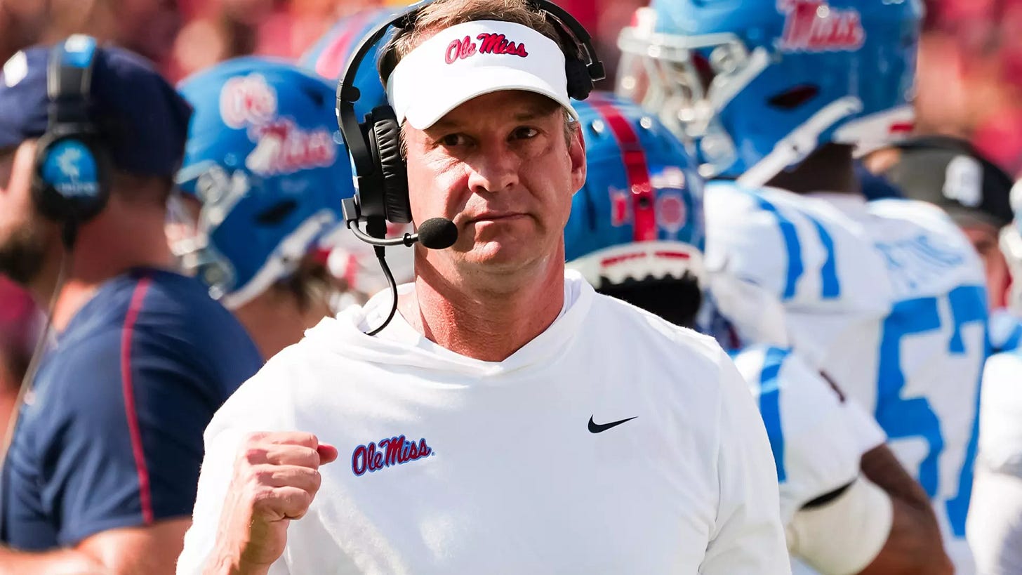 Lane Kiffin Records 100th Career Win - Ole Miss Athletics - Hotty Toddy