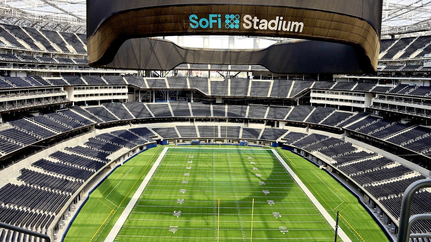 SoFi Stadium in Inglewood, California, where Super Bowl LXI will be played. Image: Thank You (21 Millions+) views via Wikimedia Commons SoFi Stadium in Inglewood, California, where Super Bowl LXI will be played. Image: Thank You (21 Millions+) views via Wikimedia Commons